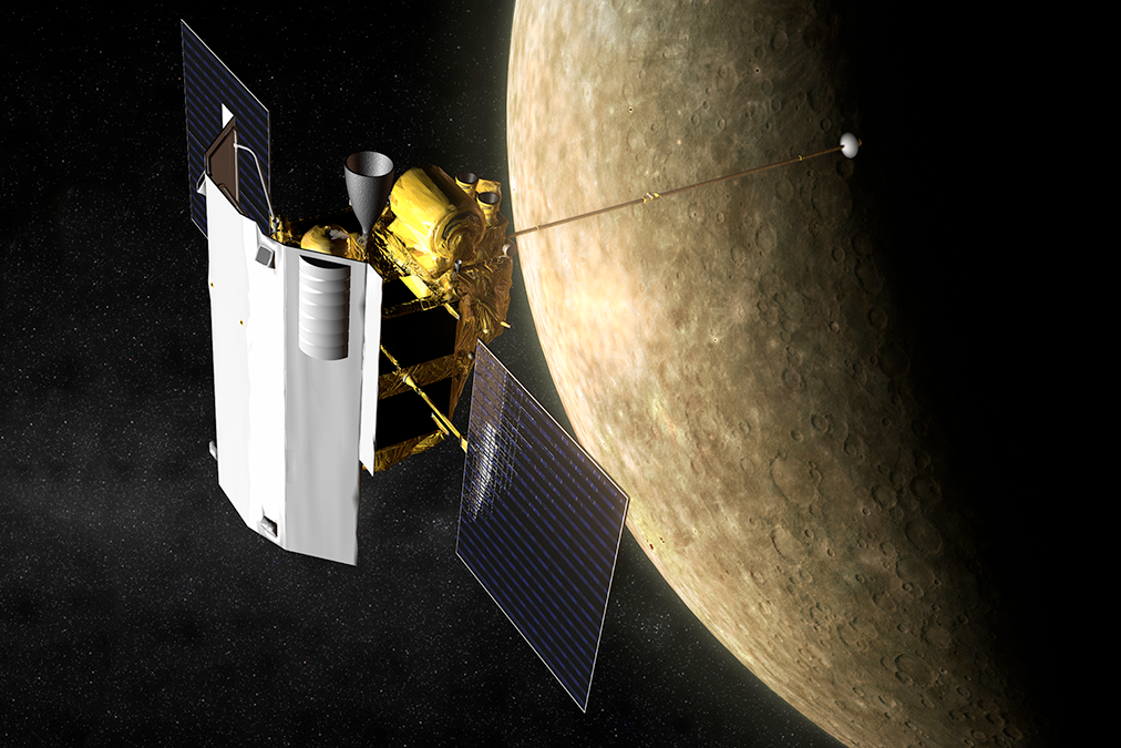 Artist's impression of satellite orbiting Mercury